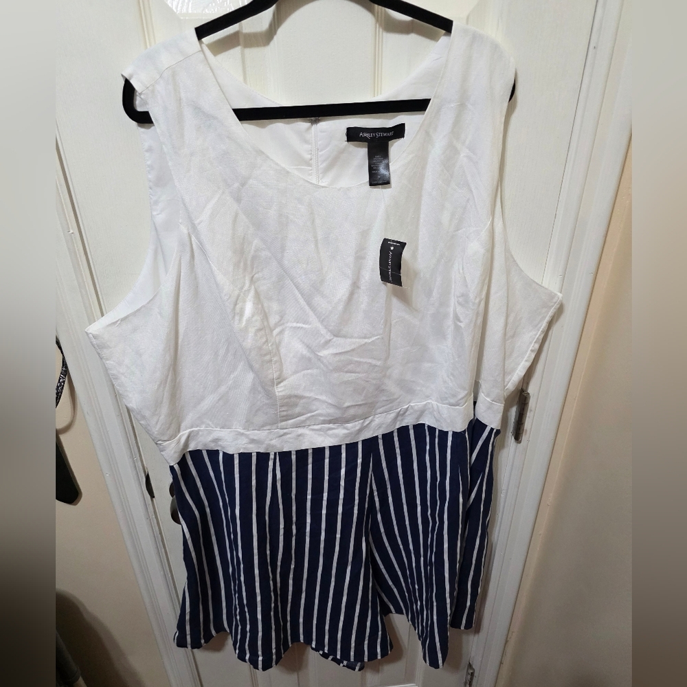 NWT Ashley Stewart Striped Romper